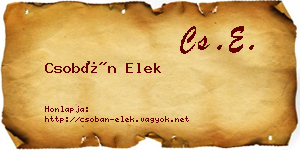 Csobán Elek névjegykártya
